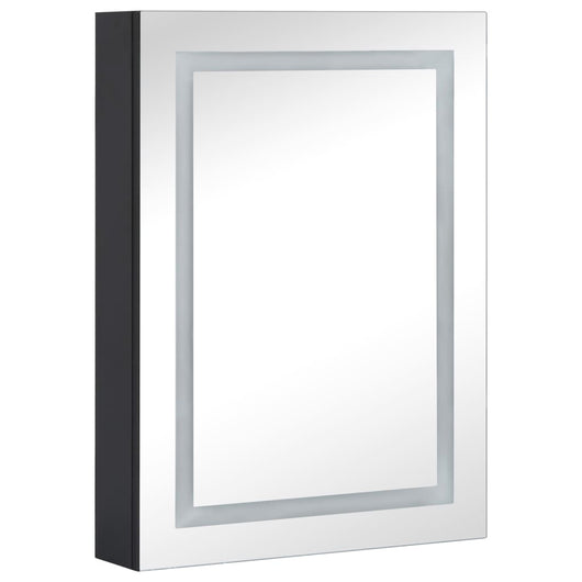 Mobile da bagno specchio LED 50 x 13 x 70 cm MDF nero 02_0006564