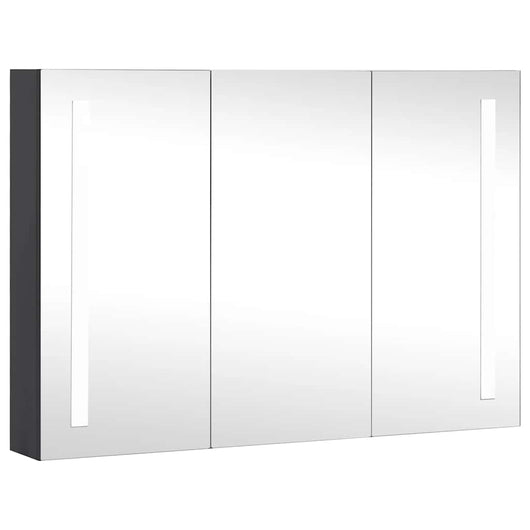 Armadietto Bagno con Specchio e LED-Mobile bagno con specchio 89x14x62 cm