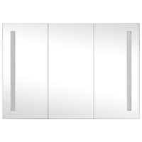 Armadietto Bagno con Specchio e LED 89x14x62 cm 325544