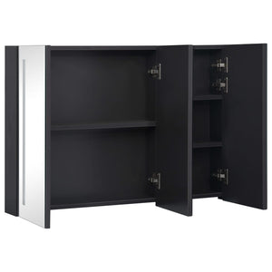 Mobile da bagno a specchio LED 89 x 14 x 62 cm nero 02_0006572