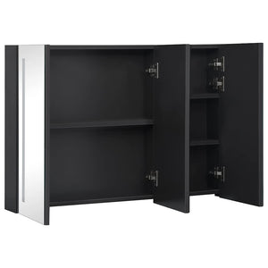 Armadietto Bagno con Specchio e LED 89x14x62 cm 325544