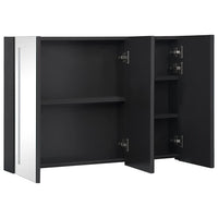 Armadietto Bagno con Specchio e LED-Mobile bagno con specchio 89x14x62 cm