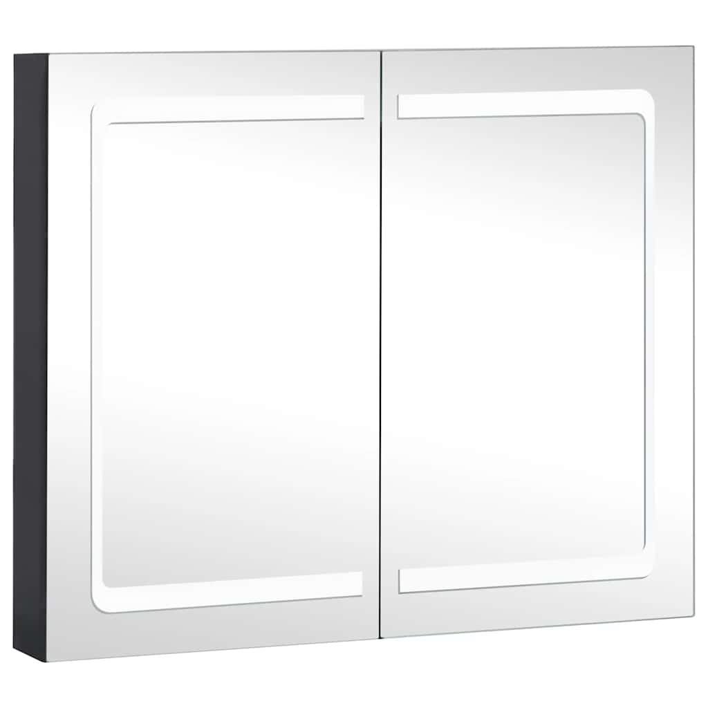 Armadietto Bagno con Specchio e LED-Mobiletto a specchio 80x12,2x68 cm 356557