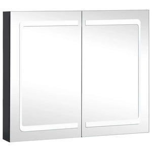 Armadietto Bagno con Specchio e LED 80x12,2x68 cmcod mxl 97025