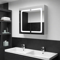 Armadietto Bagno con Specchio e LED 80x12,2x68 cmcod mxl 97025