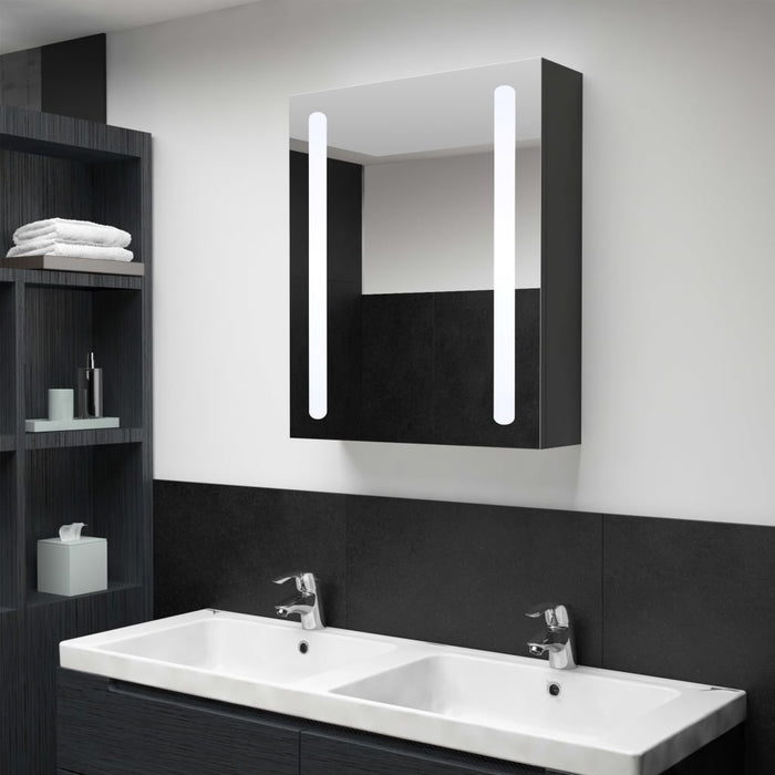 Armadietto Bagno con Specchio e LED-Mobile bagno con specchio 50x13x70 cm 106946