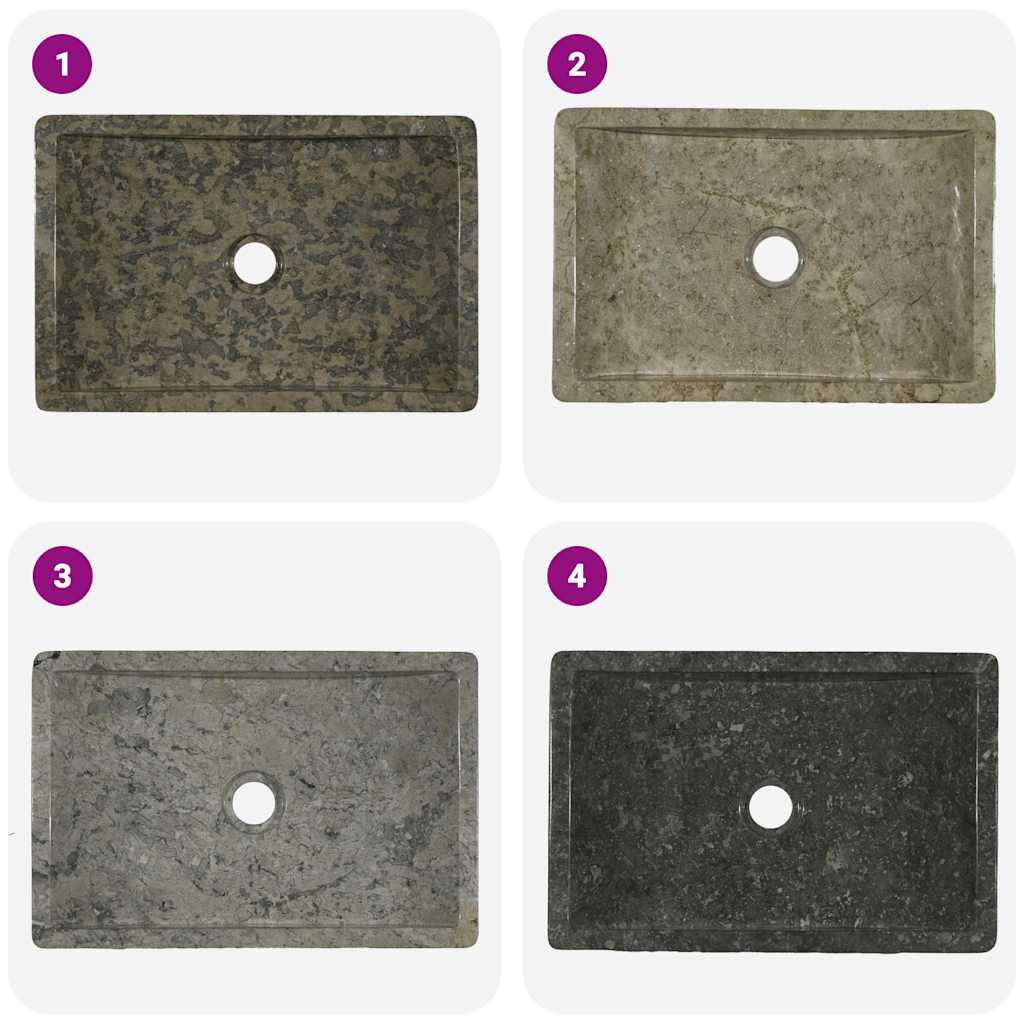 Lavandino Grigio 45x30x12 cm in Marmo cod mxl 44553