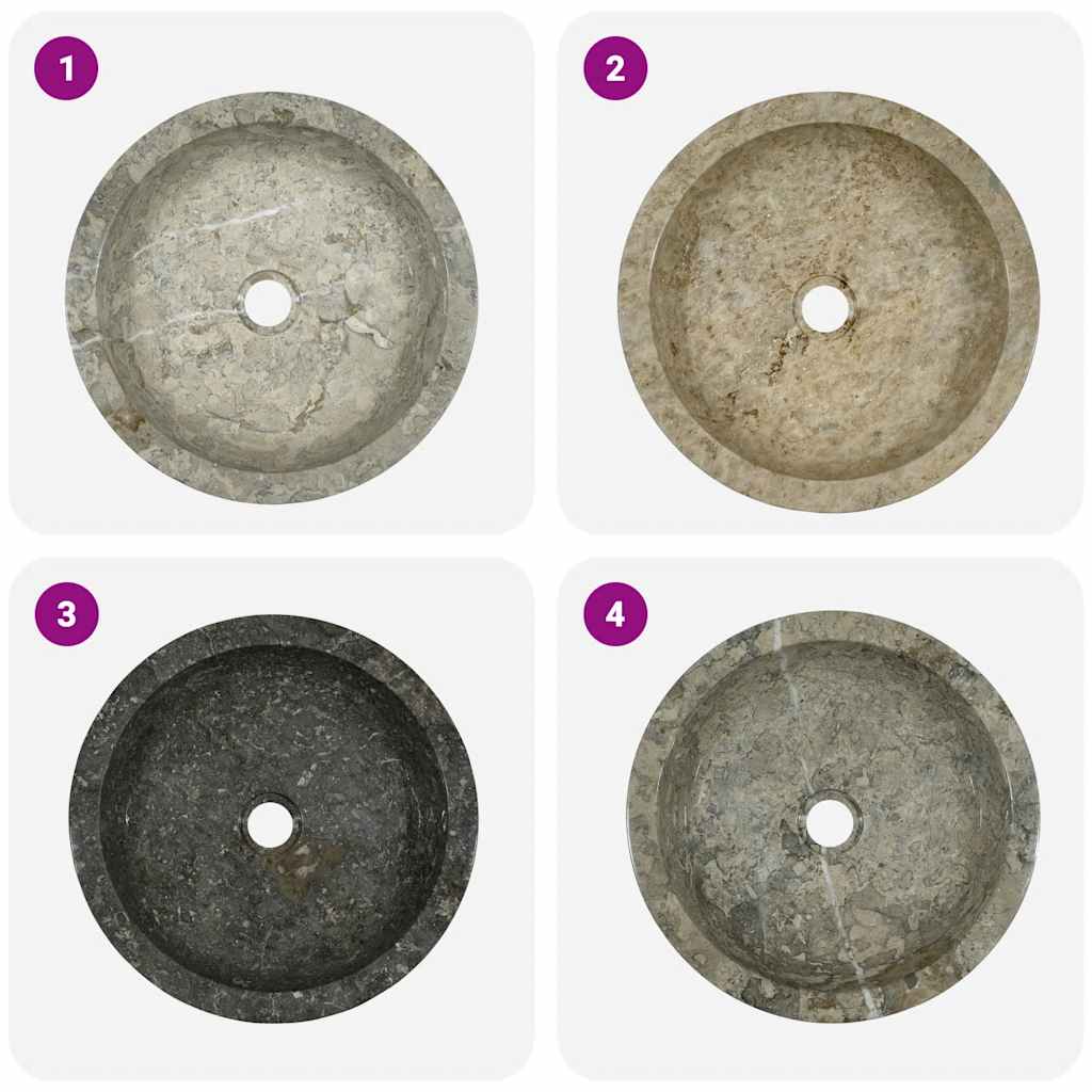 Lavandino Grigio Ø40x12 cm in Marmo 149157