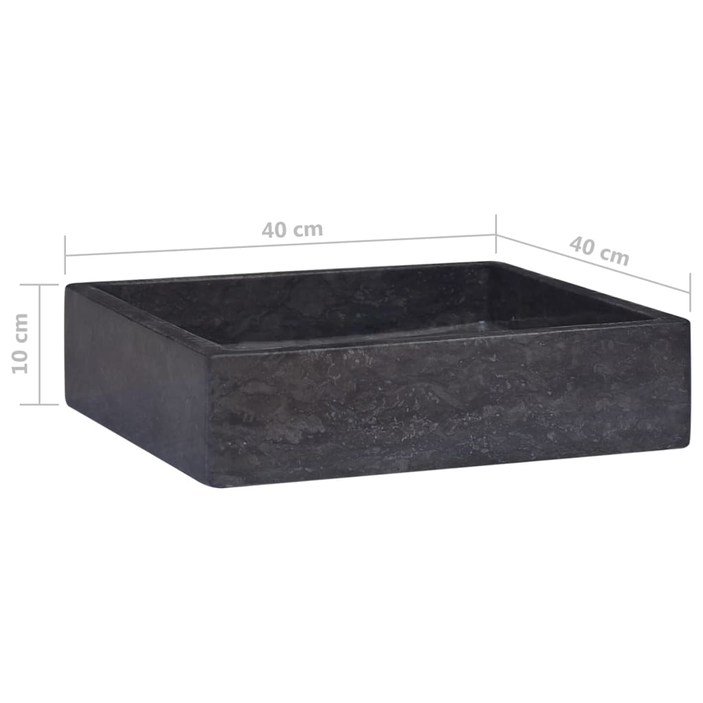 Lavabo da bagno lavabo da appoggio per WC lavabo da bagno lavabo da bagno interno casa 40 x 40 cm marmo nero 02_0002813