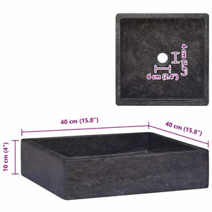 Lavandino Nero 40x40x10 cm in Marmo 149169