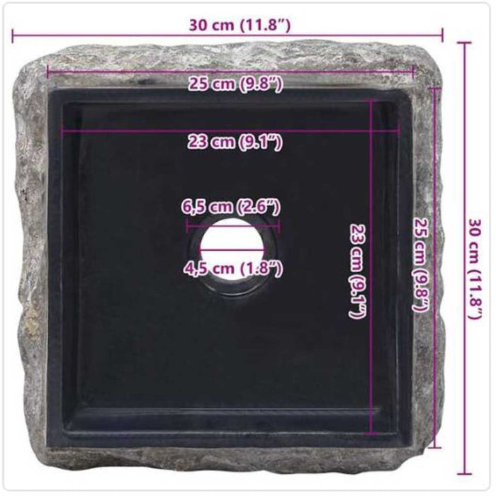 Lavandino Nero 30x30x13 cm in Marmo 149175