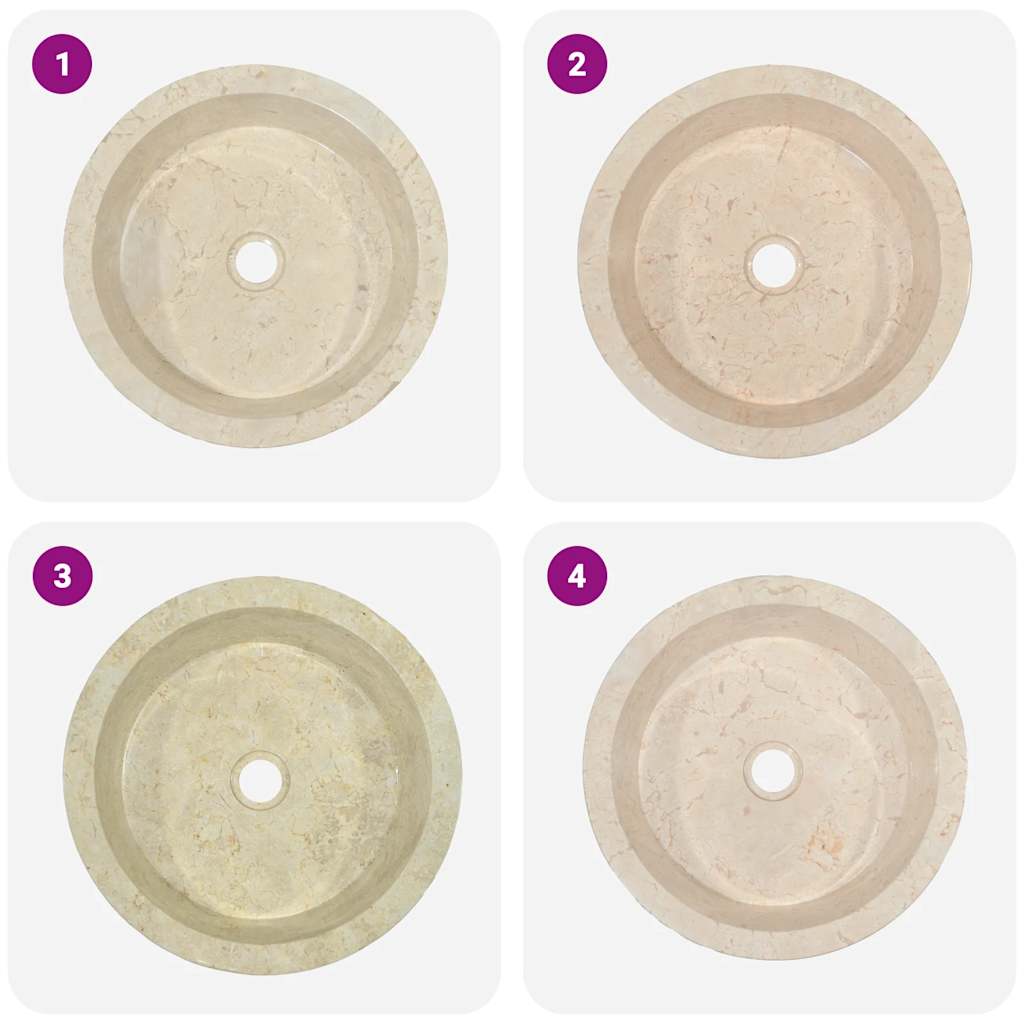 Lavandino Crema Ã˜40x15 cm in Marmo cod mxl 44143