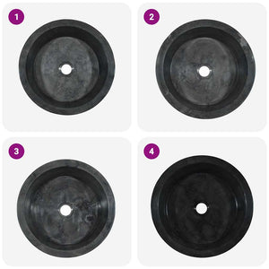 Lavandino Nero Ã˜40x15 cm in Marmo