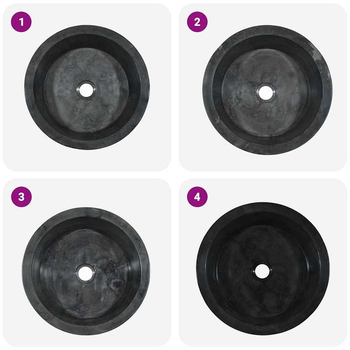 Lavandino-Lavello Nero ?40x15 cm in Marmo