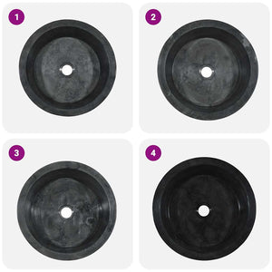 Lavandino Nero Ø40x15 cm in Marmo 149178