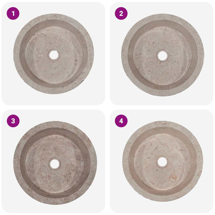 Lavandino Grigio Ø40x15 cm in Marmo 149179