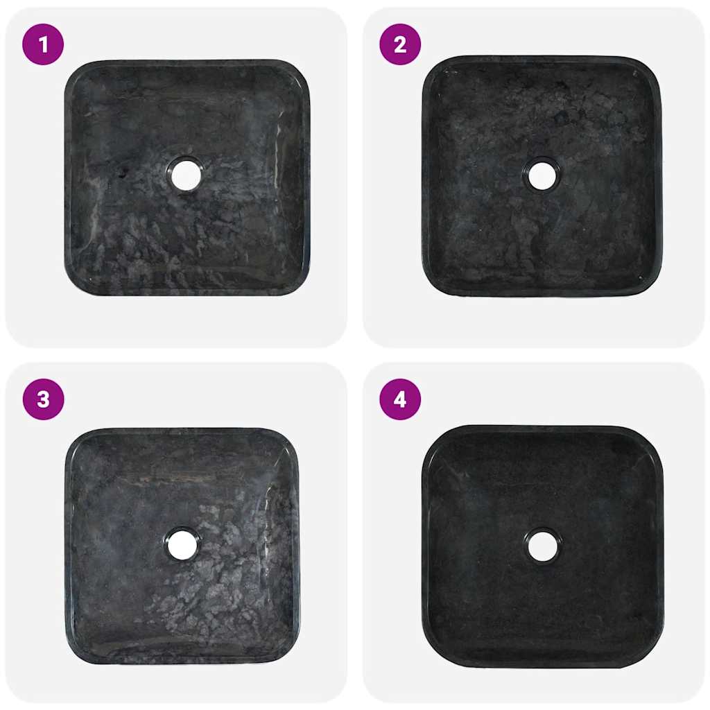 Lavandino Nero 40x40x10 cm in Marmo cod mxl 39857