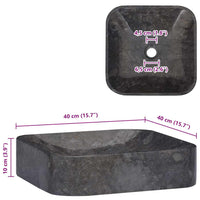 Lavandino Nero 40x40x10 cm in Marmo 149181