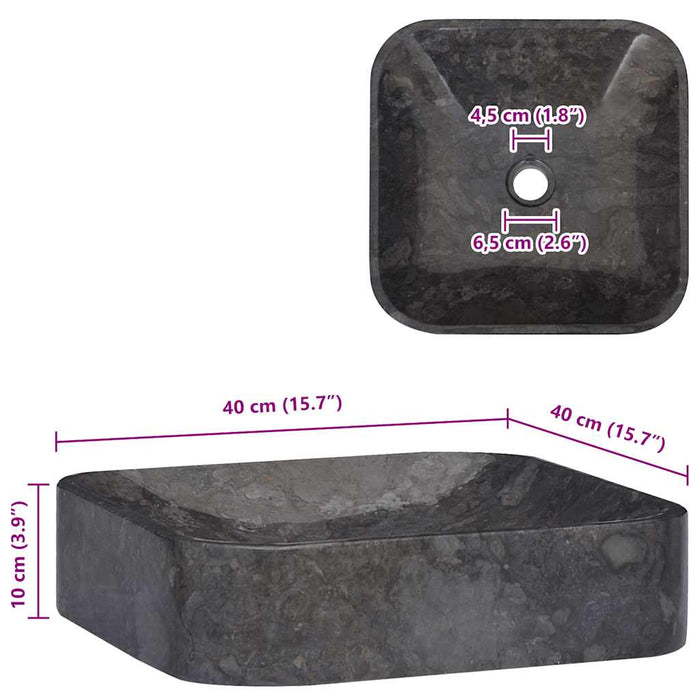 Lavandino Nero 40x40x10 cm in Marmo cod mxl 39857