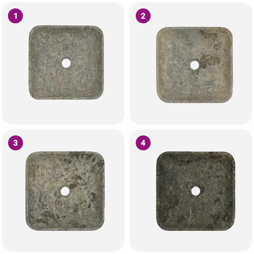 Lavandino Grigio 40x40x10 cm in Marmo