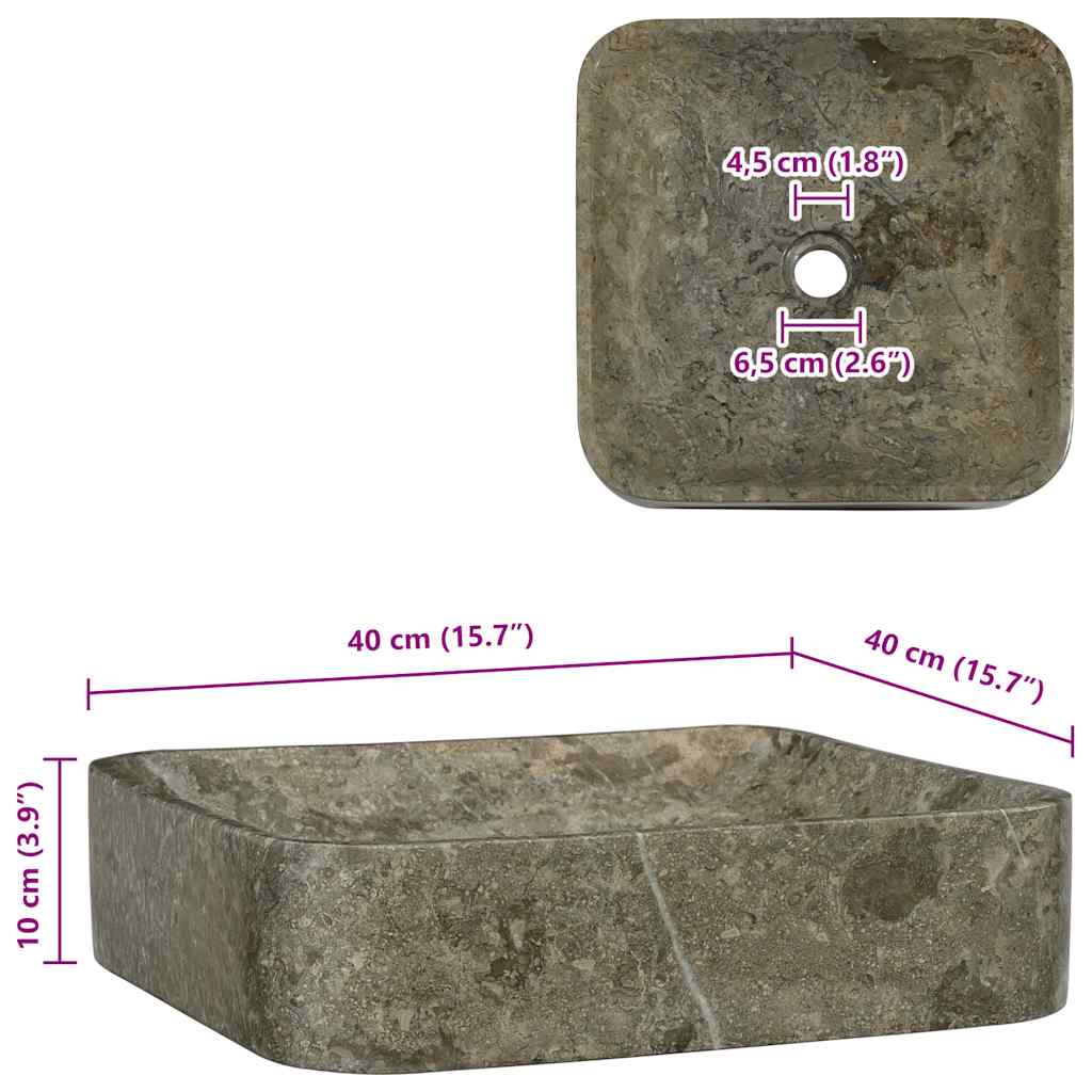 Lavandino Grigio 40x40x10 cm in Marmo 149182