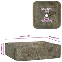 Lavandino Grigio 40x40x10 cm in Marmo 149182