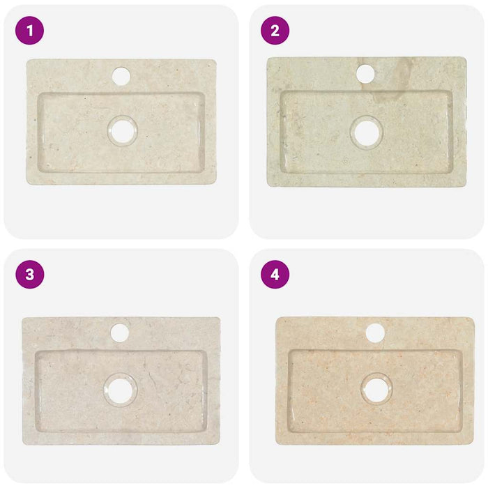 Lavello a Parete Crema 38x24x6,5 cm in Marmo 149186