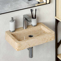 Lavello a Parete Crema 38x24x6,5 cm in Marmo 149186