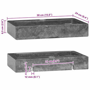 Lavandino Grigio 38x24x6,5 cm in Marmo