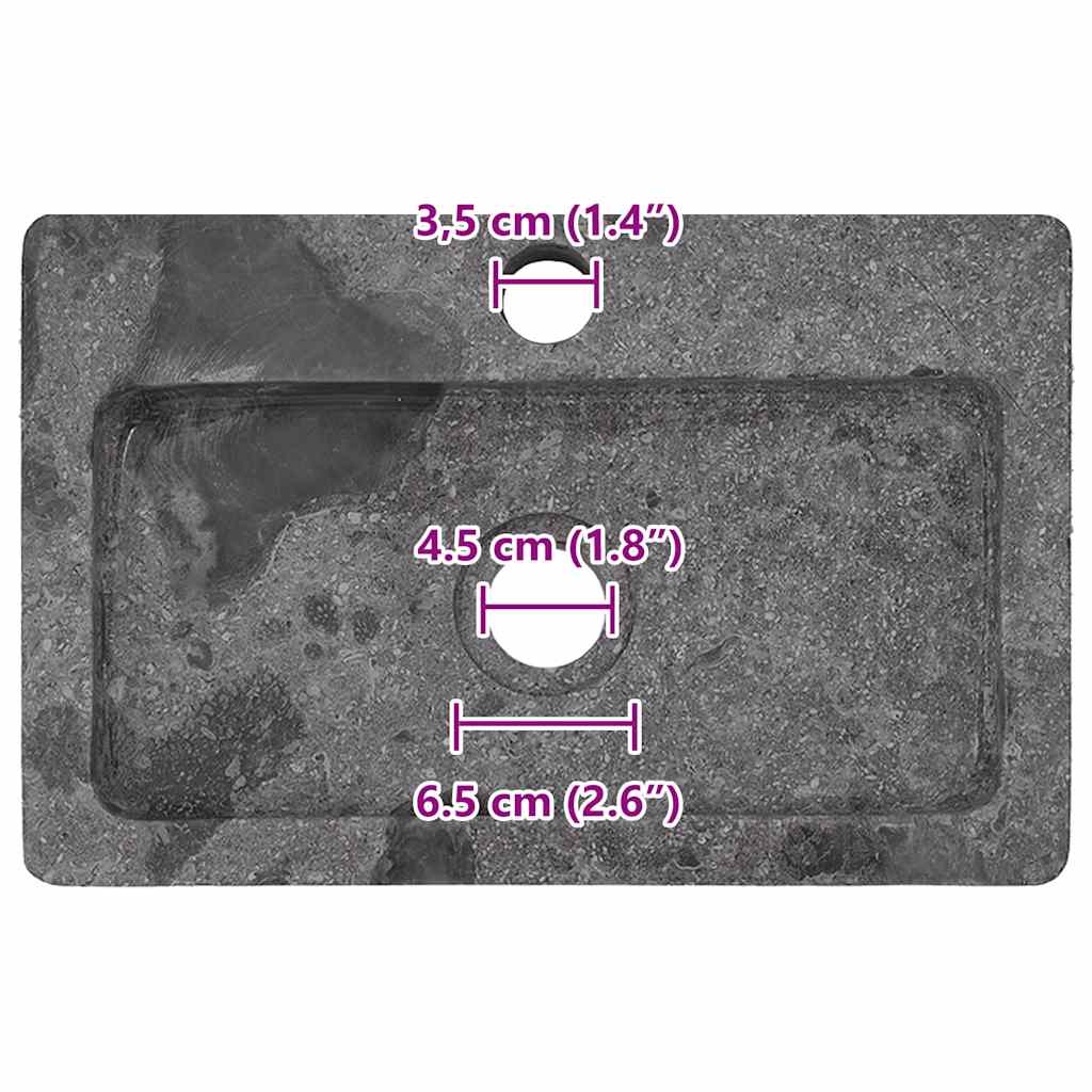 Lavandino Grigio 38x24x6,5 cm in Marmo