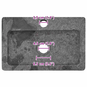 Lavandino Grigio 38x24x6,5 cm in Marmo