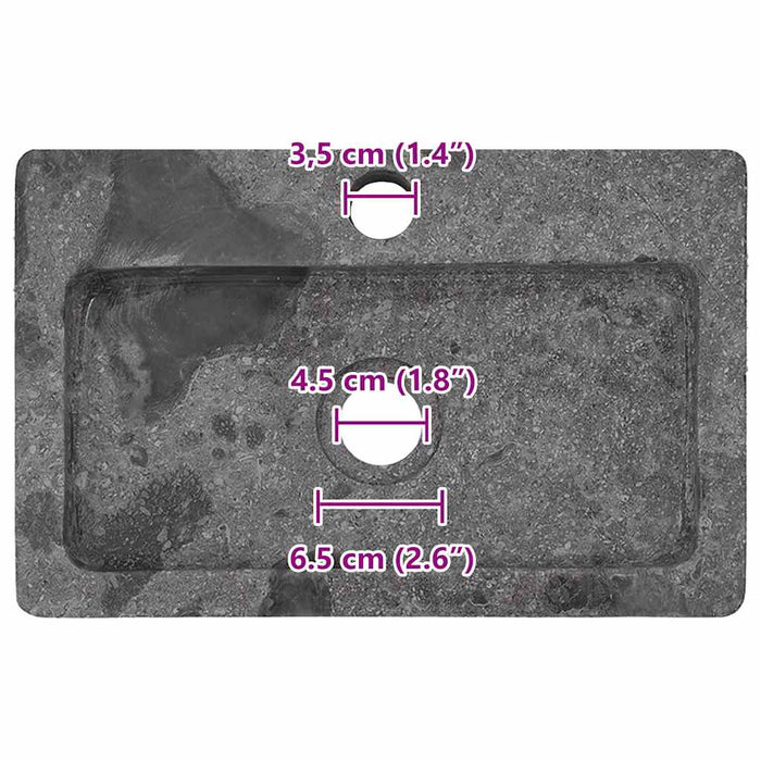 Lavandino Grigio 38x24x6,5 cm in Marmo