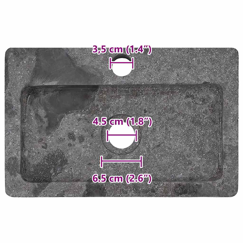 Lavello a Parete Grigio 38x24x6,5 cm in Marmo 149188