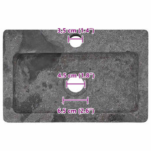 Lavello a Parete Grigio 38x24x6,5 cm in Marmo 149188