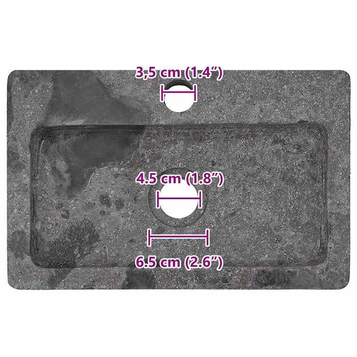 Lavello a Parete Grigio 38x24x6,5 cm in Marmo 149188