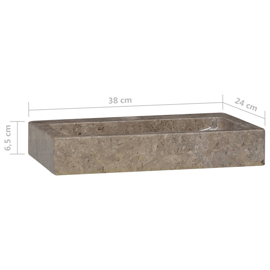 Lavabo da bagno lavabo da appoggio per WC lavabo da bagno lavabo da bagno interno casa 38 x 24 cm marmo grigio 02_0002832