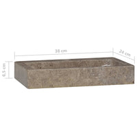 Lavabo da bagno lavabo da appoggio per WC lavabo da bagno lavabo da bagno interno casa 38 x 24 cm marmo grigio 02_0002832