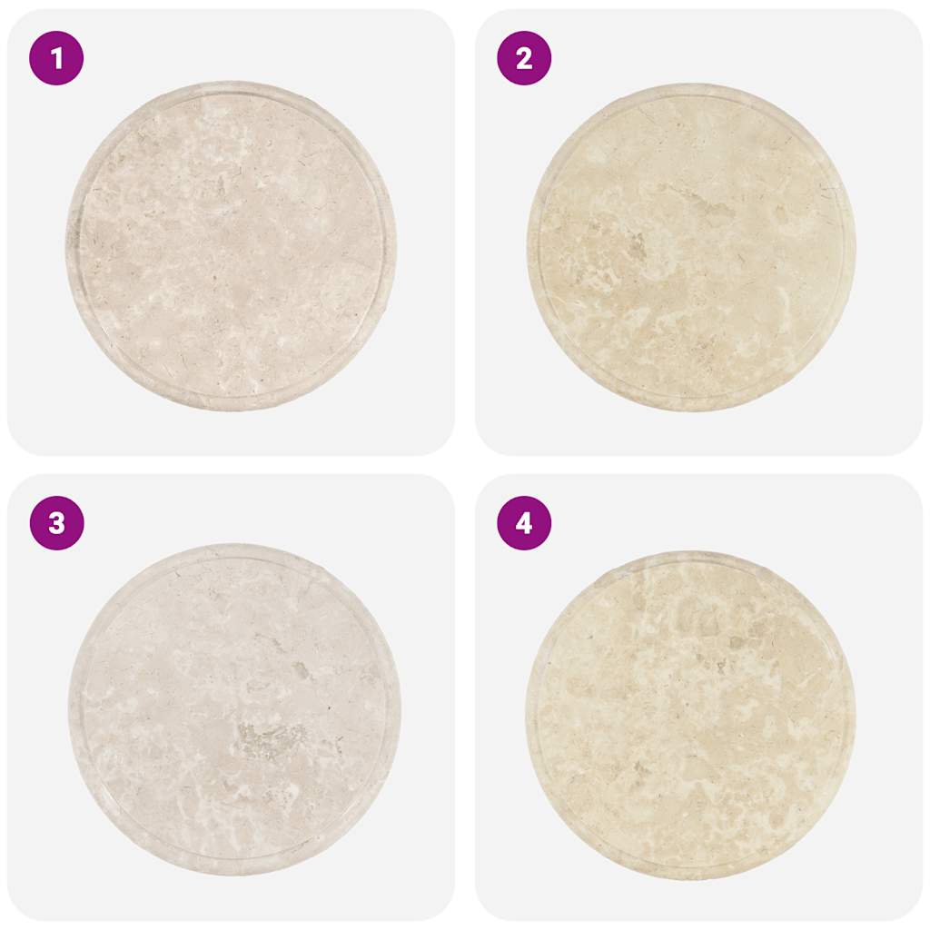 Piano per Tavolo Crema Ã˜40x2,5 cm in Marmo cod mxl 71563