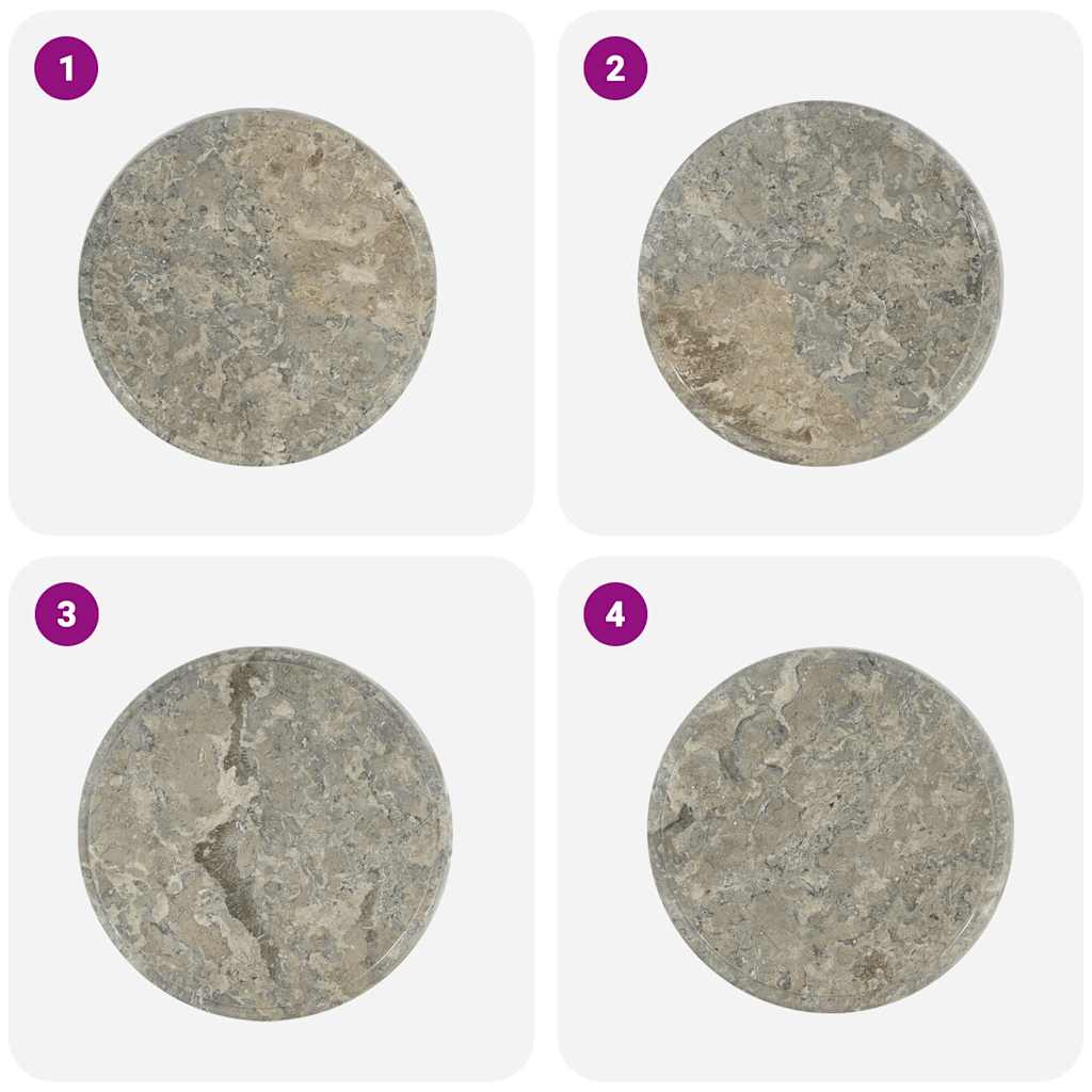 Piano per Tavolo Grigio Ø40x2,5 cm in Marmo 149191