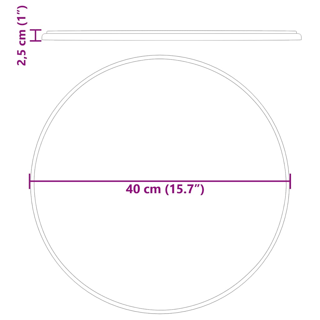 Piano per Tavolo Grigio Ø40x2,5 cm in Marmo 149191