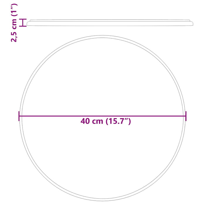 Piano per Tavolo Grigio Ø40x2,5 cm in Marmo 149191