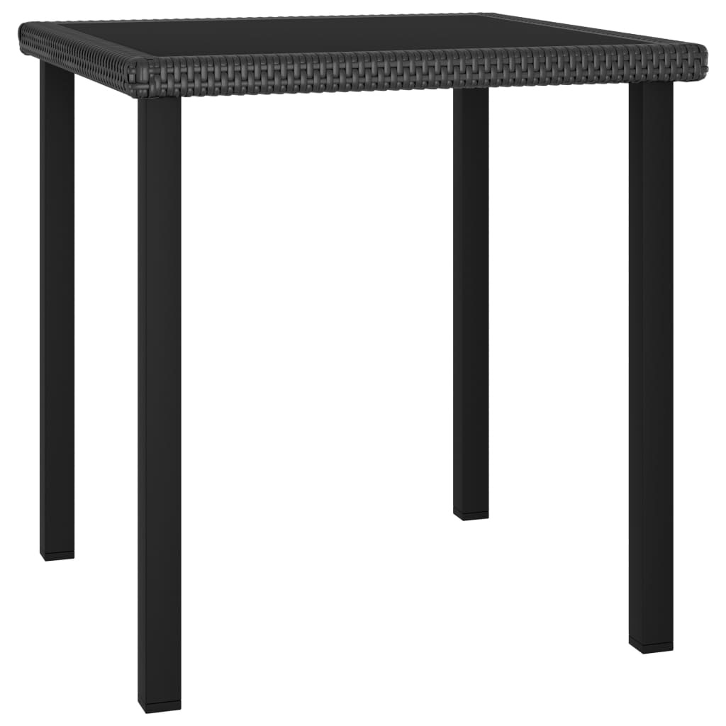 Set da Pranzo da Giardino 3 pz in Polyrattan Nero 3065693