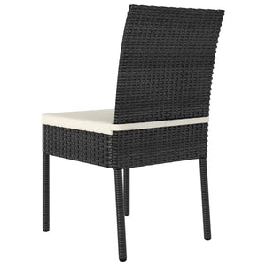 Set da Pranzo da Giardino 3 pz in Polyrattan Nero 3065693