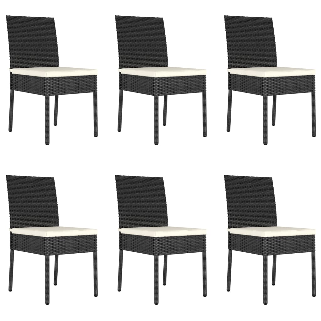 Set da Pranzo da Giardino 7 pz in Polyrattan Nero 3065696