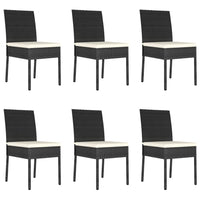 Set da Pranzo da Giardino 7 pz in Polyrattan Nero 3065696