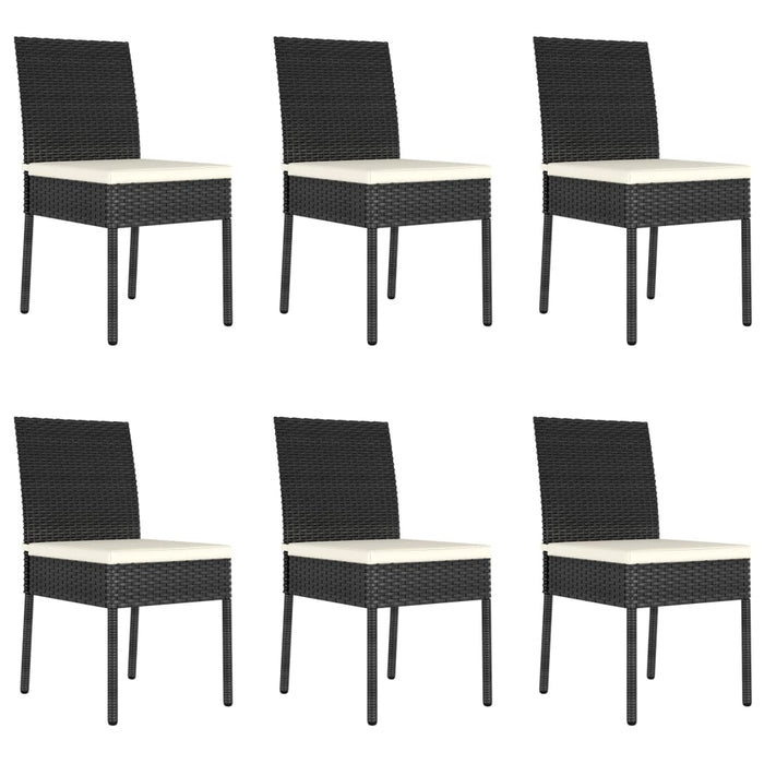 Set da Pranzo da Giardino 7 pz in Polyrattan Nero 3065696