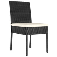 Set da Pranzo da Giardino 7 pz in Polyrattan Nero 3065696