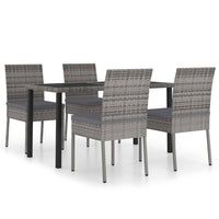 Set da Pranzo da Giardino 5 pz in Polyrattan Grigio 3065701