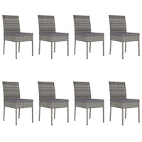Set da Pranzo da Giardino 9 pz in Polyrattan Grigio 3065704