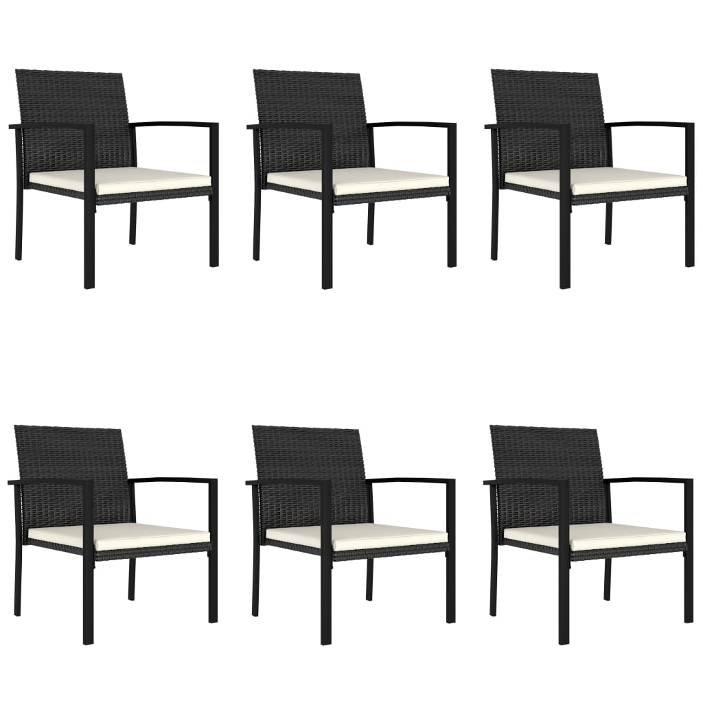 Set da Pranzo da Giardino 7 pz in Polyrattan Nero 3065709